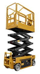 Yellow hydraulic scissor lift © Ratchapon