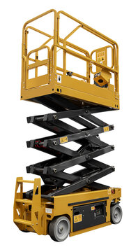 Yellow hydraulic scissor lift