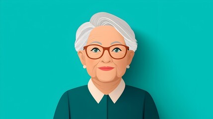 Secure Retirement Symbolized by Golden Piggy Bank with Silver Hair and Elderly Woman Saving Money in Flat Style Representing Financial Planning Wealth Growth and Asset Protection for the Future