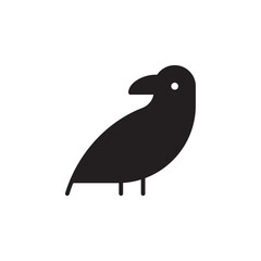 Crow icon Flat line illustration