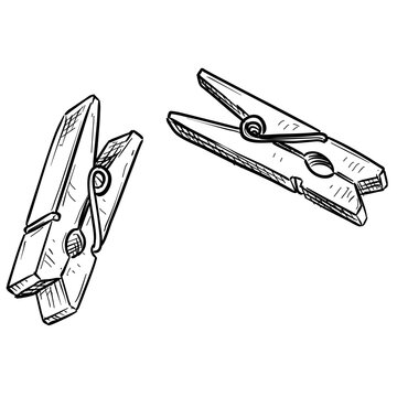 clothespin handdrawn illustration