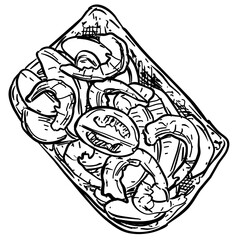scandinavian food handdrawn illustration