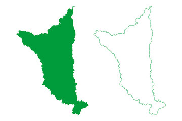 Serra do Navio municipality (Amapa state, Municipalities of Brazil, Federative Republic of Brazil) map vector illustration, scribble sketch Serra do Navio map