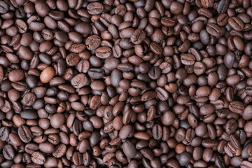 Roasted coffee beans for background