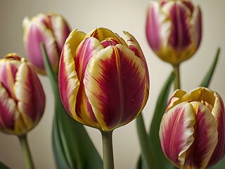 Fototapeta premium beautiful tulips photographed in the back garden of the house