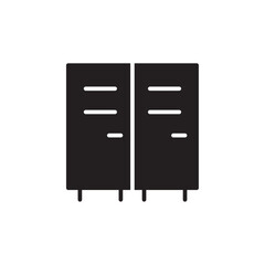 Locker icon Flat line illustration