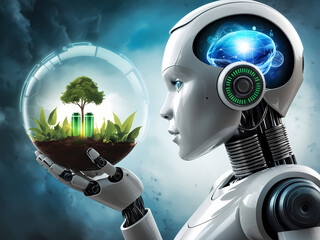 Use new Technology to Protect environment. Ecology and Environment concept
