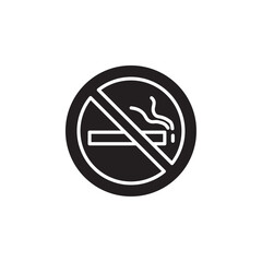 No smoking icon Flat line illustration