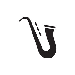 Saxophone musical instrument icon Flat line illustration