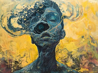 Abstract Portrait: Swirls of Thought and Imagination