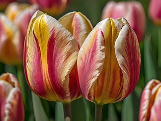 beautiful tulips photographed in the back garden of the house