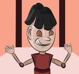 
image of wooden puppet characters dancing traditional dance
