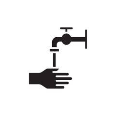 Washing hand icon Flat line illustration