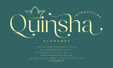 Quinsha Serif, Cosmetic, Fashion Stylish Display Bold Font alphabet