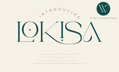 Lokisa Serif, Cosmetic, Fashion Stylish Display Bold Font alphabet