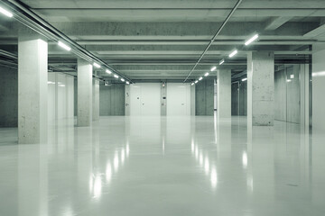 無機質な白い施設