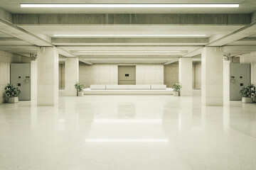 無機質な白い施設