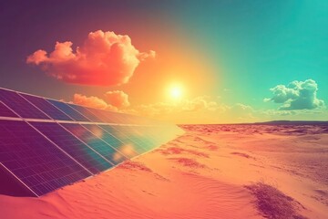Photograph of a desert landscape with solar panels under the sun-gigapixel-hq-scale-6_00x