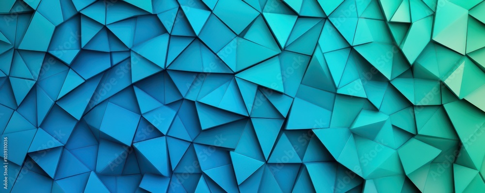 Poster abstract blue geometric pattern featuring triangular shapes, perfect for backgrounds and modern desi