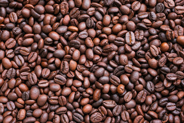 Roasted coffee beans for background