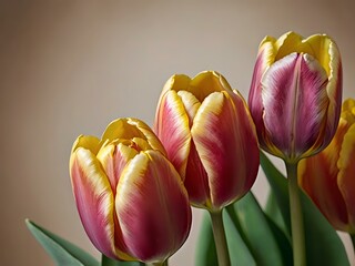 Fototapeta premium beautiful tulip flower seen close up. beautiful flower in garden