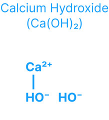 Calcium Hydroxide (Ca(OH)₂) Molecular Structure for Chemistry.