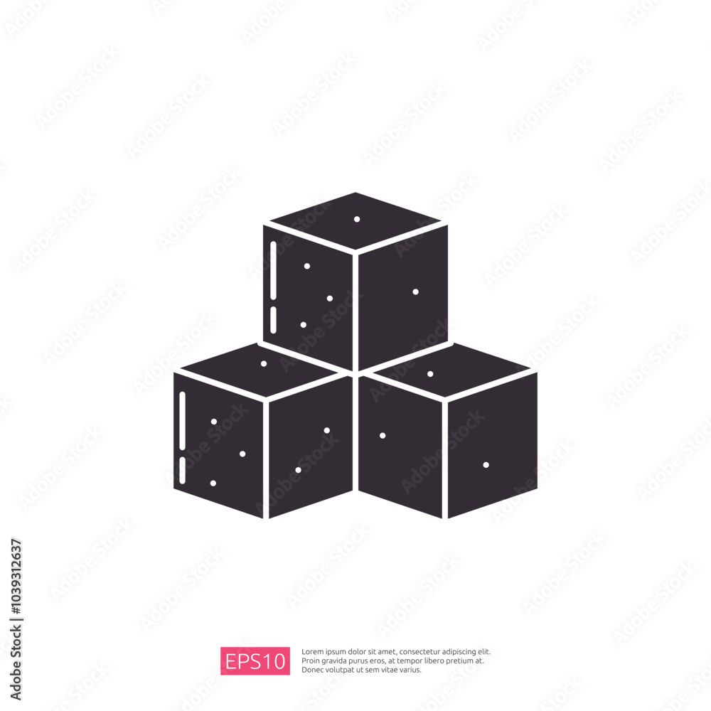 Poster the image features three black cubes arranged in a triangular formation, suggesting a minimalist des
