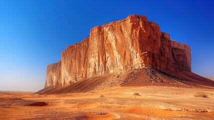 Breathtaking Sandstone Cliffs Against Clear Sky