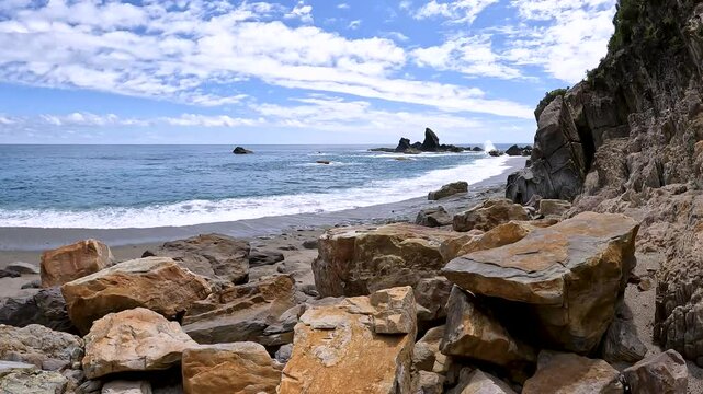 Scenic Coastal Landscape at Monro Beach, West Coast, South Island &ndash; A Hidden Gem of New Zealand