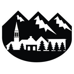 Elegant Aspen tree silhouette vector art illustration, perfect for eco-friendly branding, natural forest designs, and nature-themed creative projects. Suitable for prints and digital use.