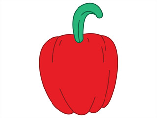 Paprika vegetable seasoning spice bell pepper veggie healthy natural fresh ingredient aromatic colorful design set icon