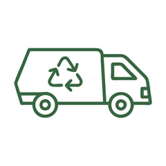 Recycling truck illustration with symbol representing waste management and eco-friendly transportation