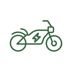 Fototapeta premium Electric motorcycle illustration with charging symbol representing eco-friendly transportation
