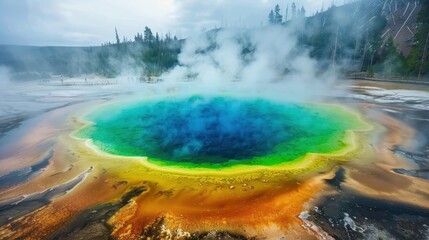 Vibrant Bubbling Geyser Pool in Nature's Wonderland