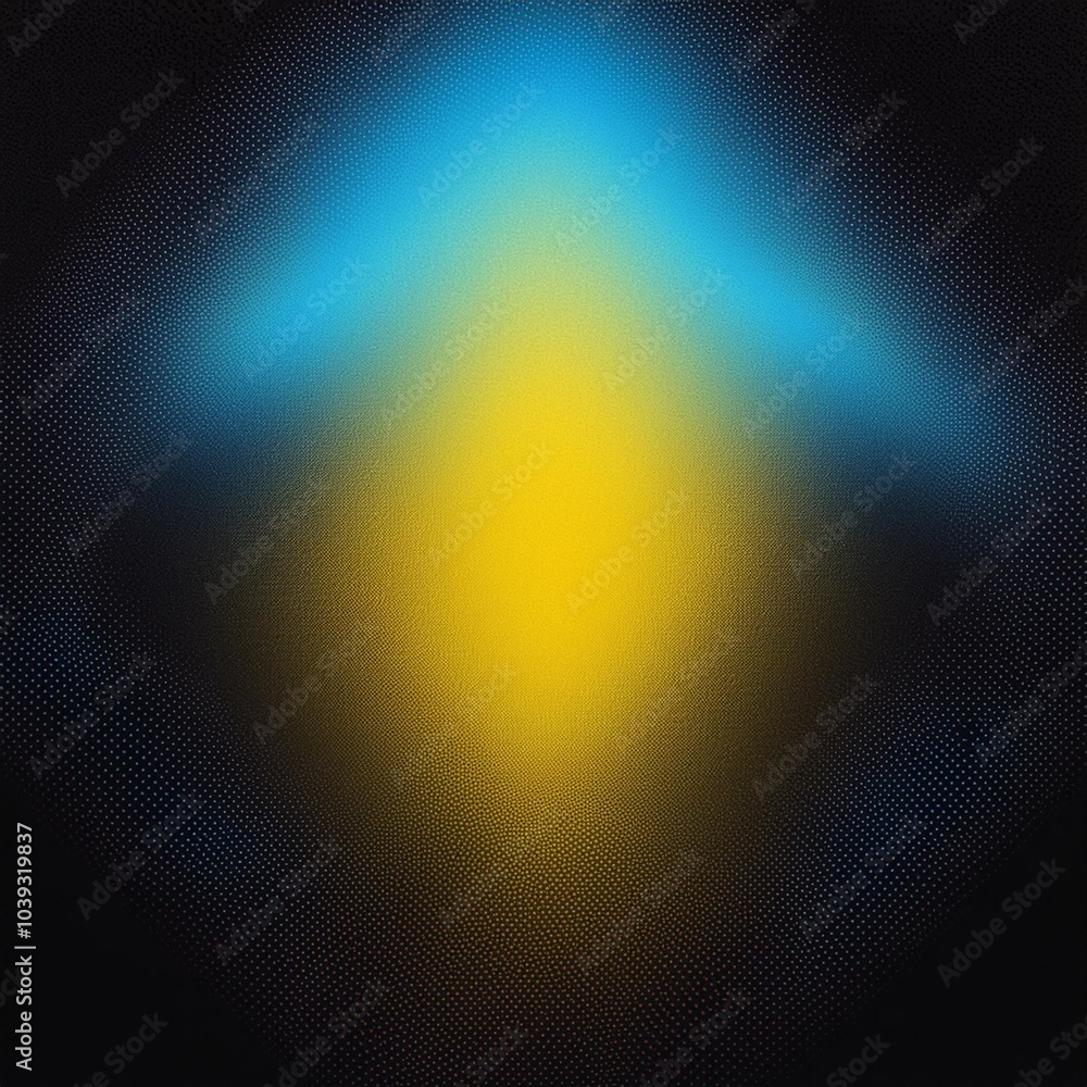 Poster vibrant blue and yellow gradient background with a curved shape, ideal for creating a modern and sty