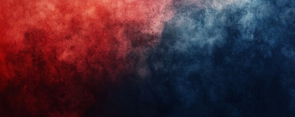 Obraz premium Dramatic Red and Blue Gradient Background with a Textured Grunge Finish on Canvas