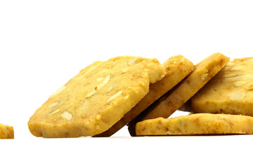 Mixed Cheese Cookies Nuts isolated on white background