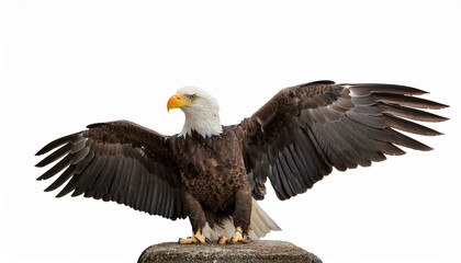 Fototapeta premium ハクトウワシ（bald eagle on white background） 