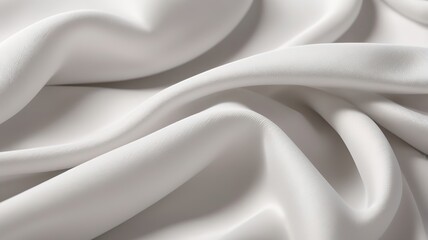 Fototapeta premium Close-up of white fabric fibers, showcasing smooth, textured strands in stunning 3D rendering.