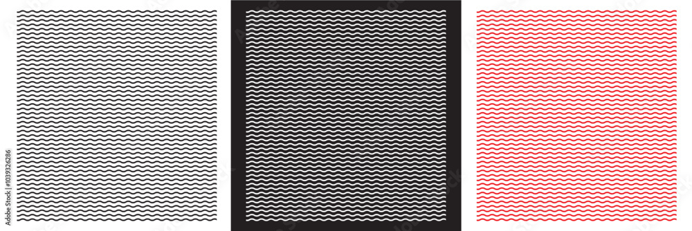 Poster wave lines pattern background seamless vector as zigzag stroke texture , undulate squiggle simple ba