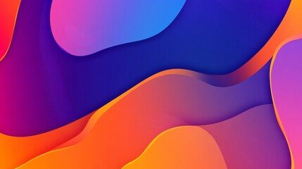 Minimalist abstract background with gradient shades of orange, purple, and blue featuring smooth transitions