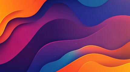 Obraz premium Minimalist abstract background with gradient shades of orange, purple, and blue featuring smooth transitions