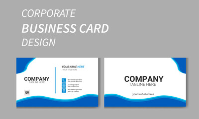 Business card design template with well decorative shapes and information's  for your business presentation