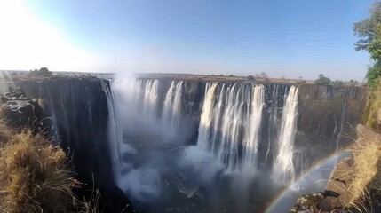 Panoramic View of a Famous Waterfall