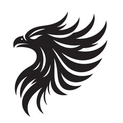 Abstract stylized black and white eagle head design, with a sleek and sharp design.