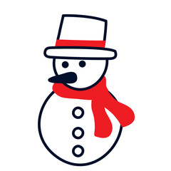 Vector image of a snowman icon with white background