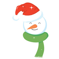 Vector image of a snowman icon with white background