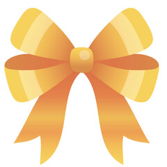 Golden bow vector icon on white background