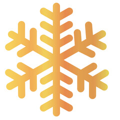 Fototapeta premium Vector image of a golden snowflake icon with a white background