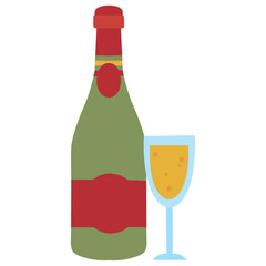 Vector image of a wine bottle icon with a white background